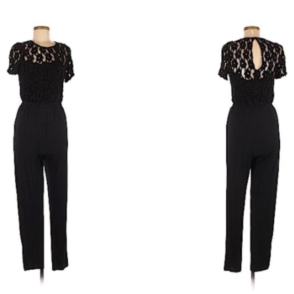 Topshop black glitter lace jumpsuit size US 10